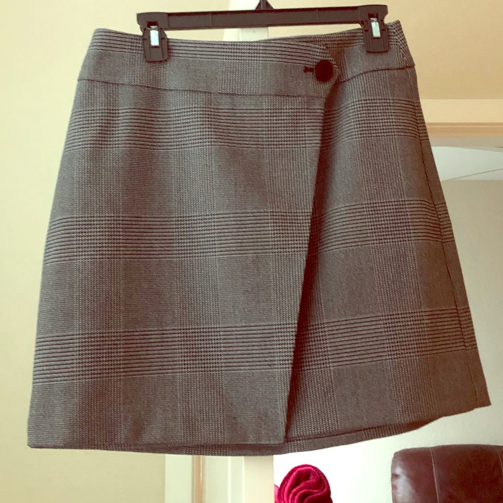 Plaid wrap skirt